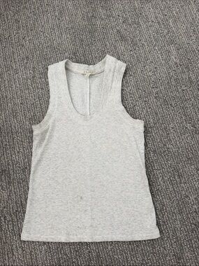 Z Supply Light Gray Ribbed Scoop Neck Tank